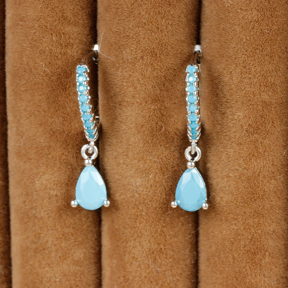 New Design Stainless Steel Small Hoop Earring Colourful Zirconia