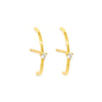 New Stainless Steel Cubic Zirconia Link Chain Ear Studs Triangle