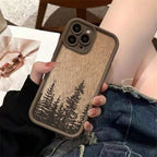 Retro Forest Brown Wood Case for iPhone 17 16 15 14 13 12 11 Pro Max Plus