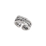 925 Sterling Silver Weave Adjustable Ring Wedding Vintage Luxury Jewellery Accessory