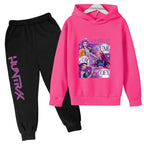 Kids Kpop Demon Hunters Cartoon Print Hoodie & Pants Sportsuit 2-13 Years