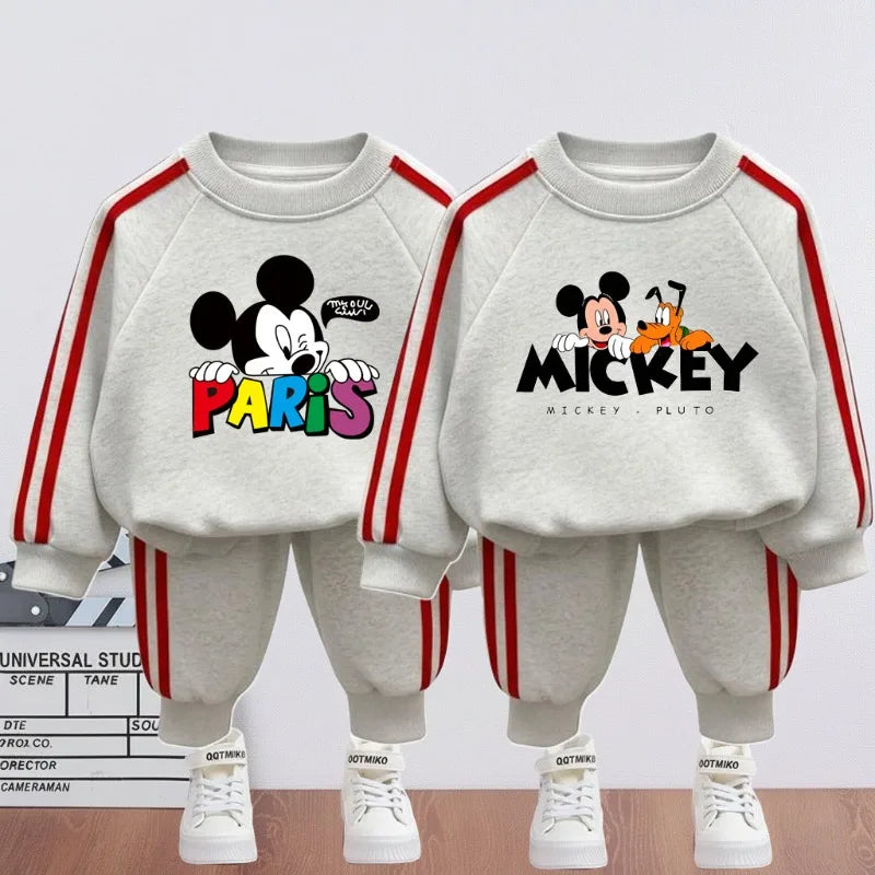 Boys and Girls Side Stripe Trousers Set Hoodie and Trousers 2-Piece Tracksuit
