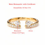 2ct Oval Moissanite Ring Set with Side Pear Diamond Stackable Wedding Band 925 Sterling Silver