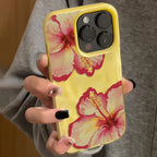Pink Hibiscus Flower Texture Case for iPhone 17 16 15 14 13 12 11 Pro Max