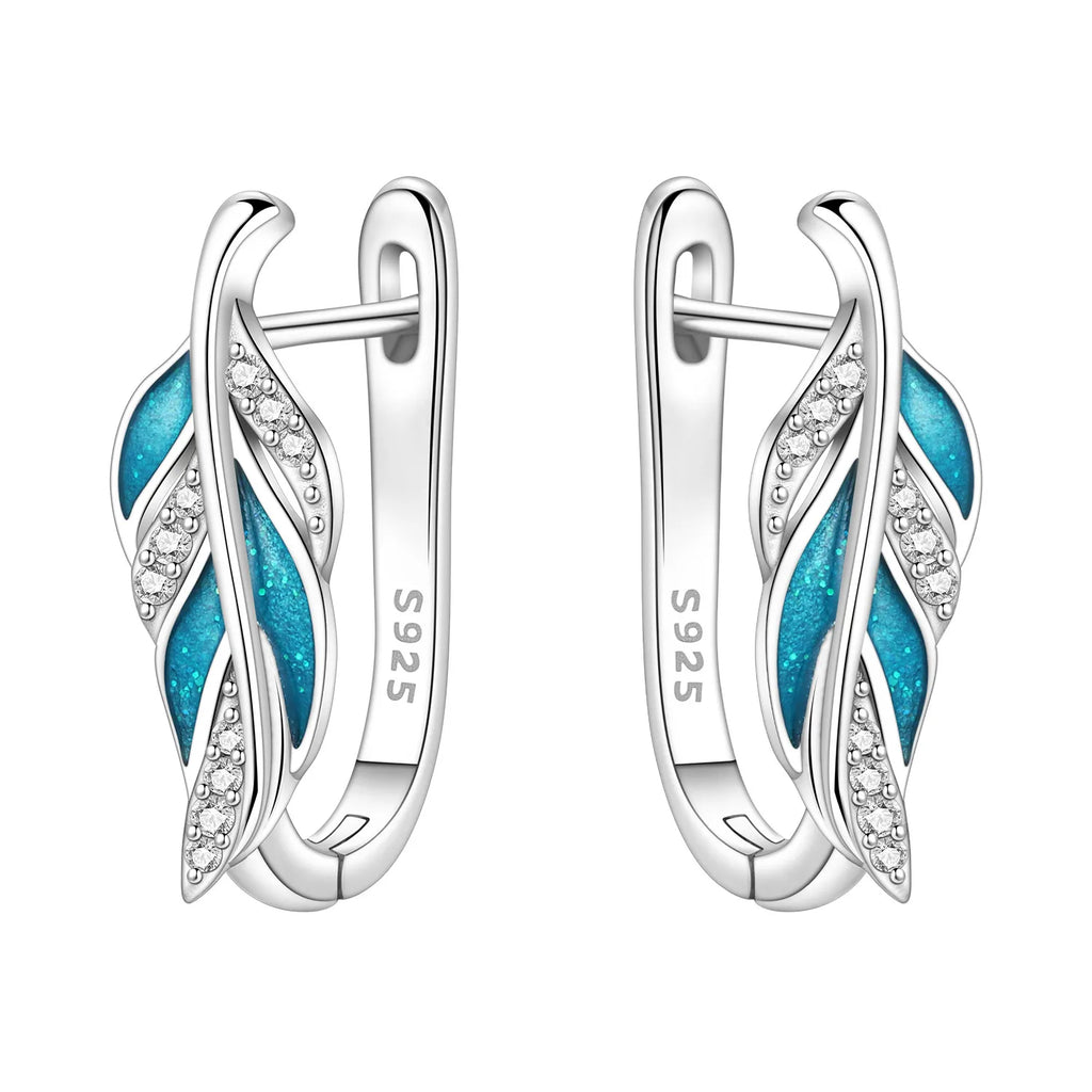 925 Sterling Silver Green Bell Orchid Ear Studs Hoop Earrings Trendy Gift