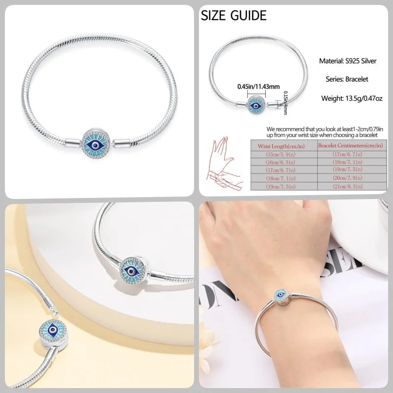 925 Silver 17-20CM Heart Pave Zirconia Original Bracelets Infinity Bracelet Fit DIY Charms Bead Birthday Jewelry Gifts Hot Sale