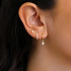3PCS Fashion Geometric Zircon Small Drop Earrings Set Temperament
