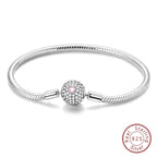 925 Sterling Silver Forever Love Peach Heart Bracelets Star Moon Airplane Earth Bracelets For Women Fit DIY Charms Party Jewelry