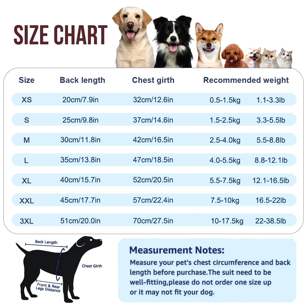 Windproof Dirt Resistant Dog Bodysuit Lightweight Outdoor Puppy Romper