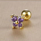1PC Stainless Steel Birthstone Mini Stud Earrings 12 Constellation