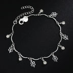 Lucky Clover Leaf Zircon Chain Bracelet 925 Sterling Silver Wedding Party
