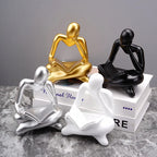 Nordic Abstract Reading Book Statue Resin Figurine Office Desktop Handmade Crafts