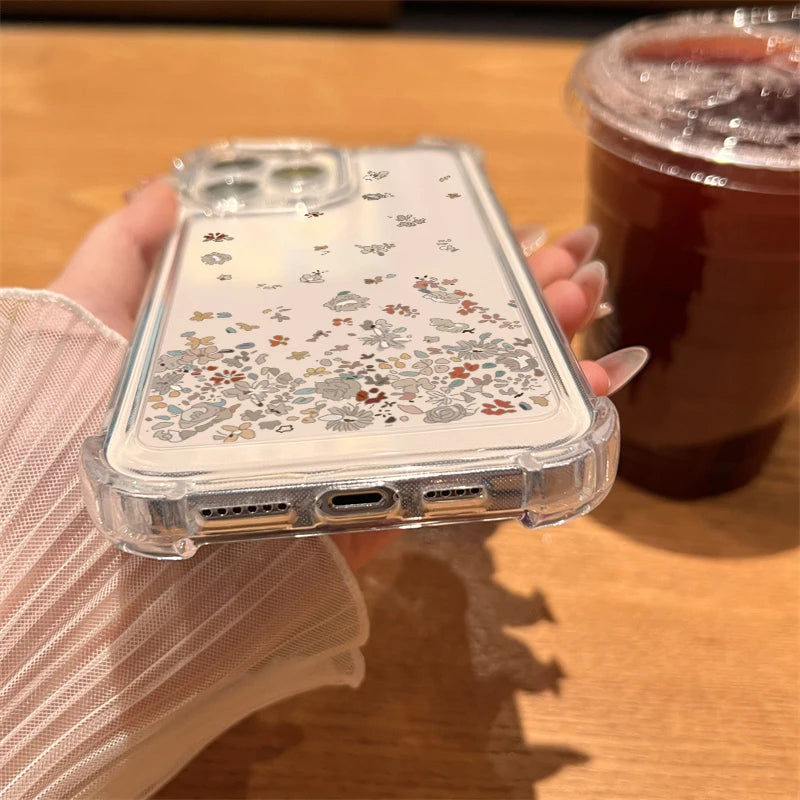 Pink Flower Bow Clear Case for iPhone 16 15 14 13 12 11 Pro Max
