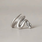 925 Sterling Silver Snake Frosted Adjustable Ring Engagement Jewellery Accessory Wholesale