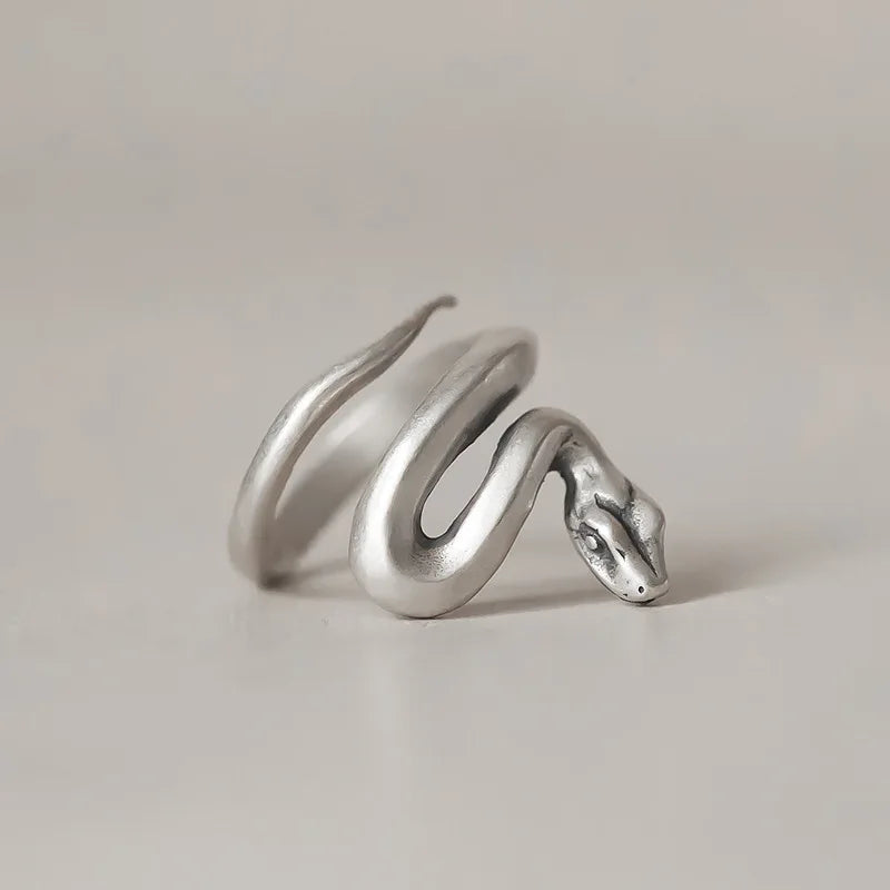 925 Sterling Silver Snake Frosted Adjustable Ring Engagement Jewellery Accessory Wholesale