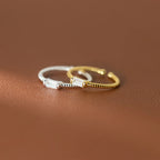 925 Sterling Silver Square Zircon Adjustable Ring Engagement High Quality Jewellery Wholesale