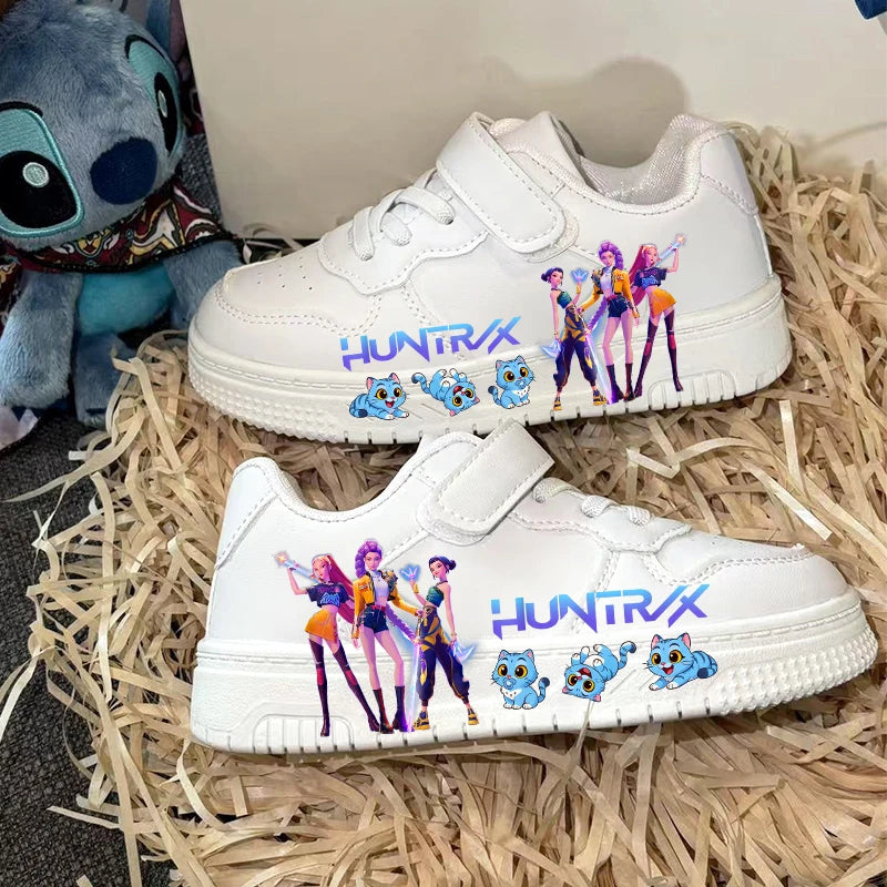 K-pop Girls Fashion White Trainers Student Anti-slip Breathable Sport Shoes