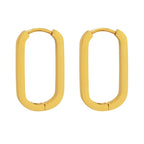 2022 Stainless Steel Zircon Square Chain Hoop Earrings Small Pendant