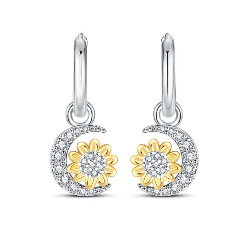 925 Sterling Silver Blue Iris Flower Drop Earrings Anniversary Jewellery Gift