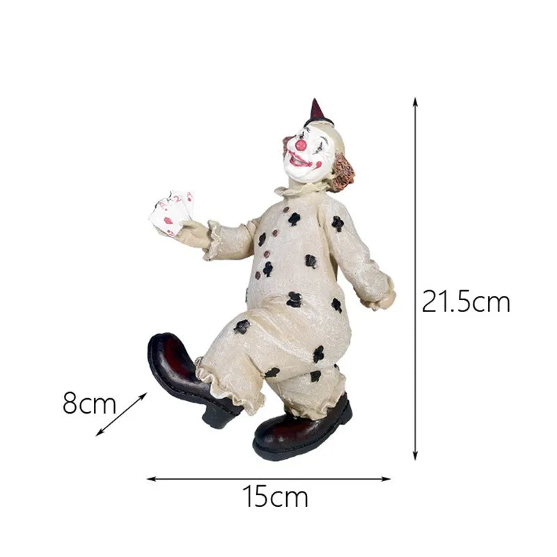 Circus Clown Statue Joker Figurine Buffoon Doll Collection Living Room Design Decor