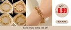 Gold Colour Starfish Moon Star Stainless Steel Charm Bracelet Trendy
