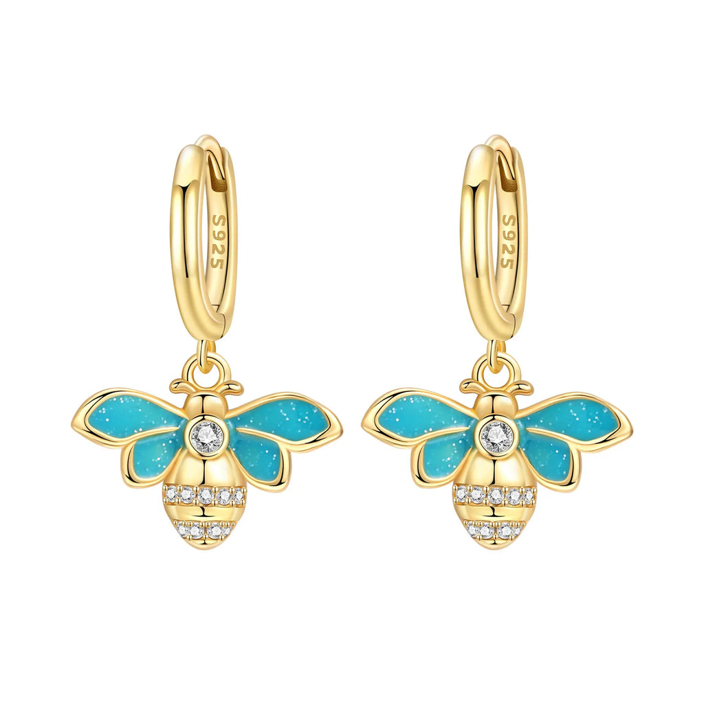 925 Sterling Silver Butterfly Fluttering Insect Drop Earrings Jewellery Gift