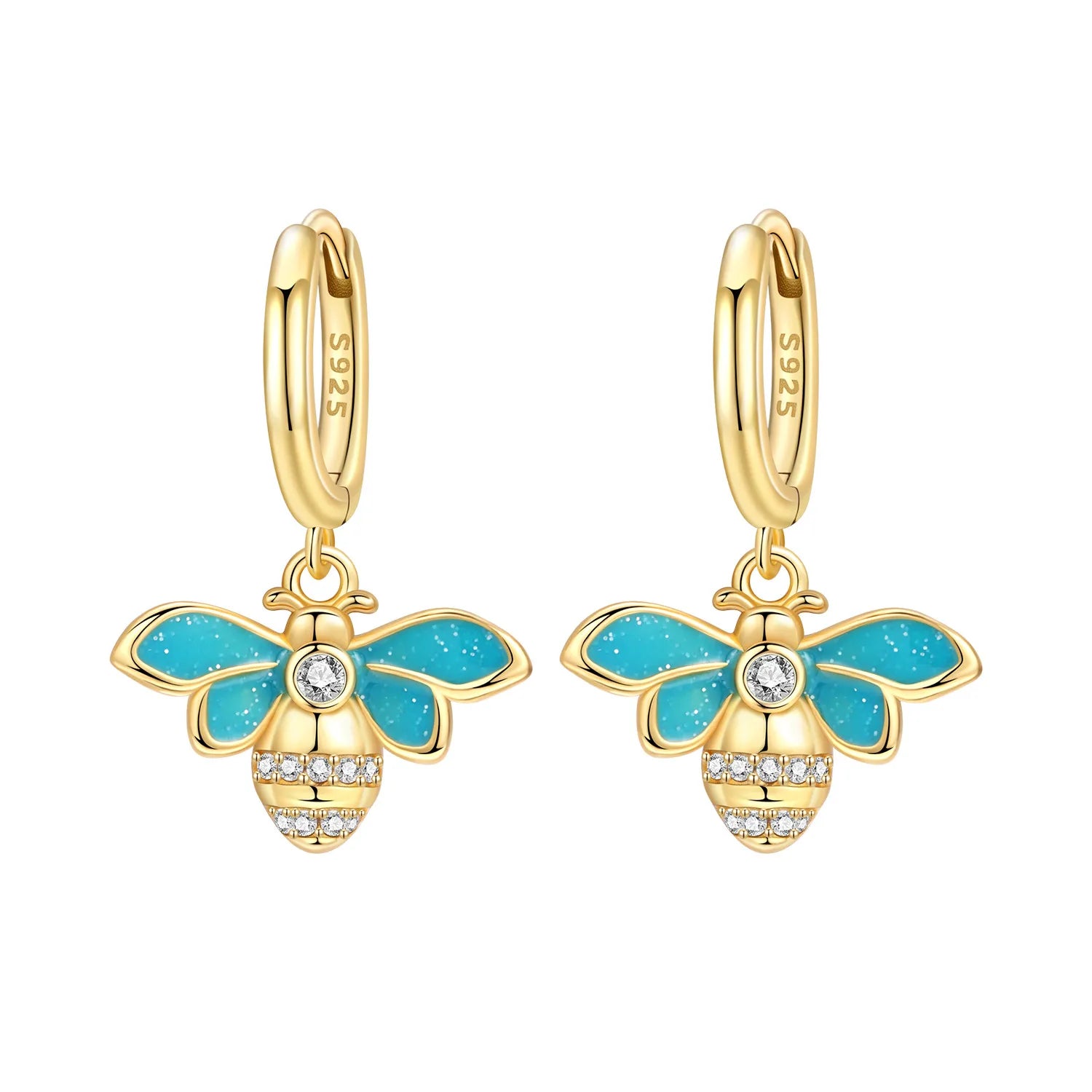 925 Sterling Silver Butterfly Fluttering Insect Drop Earrings Jewellery Gift