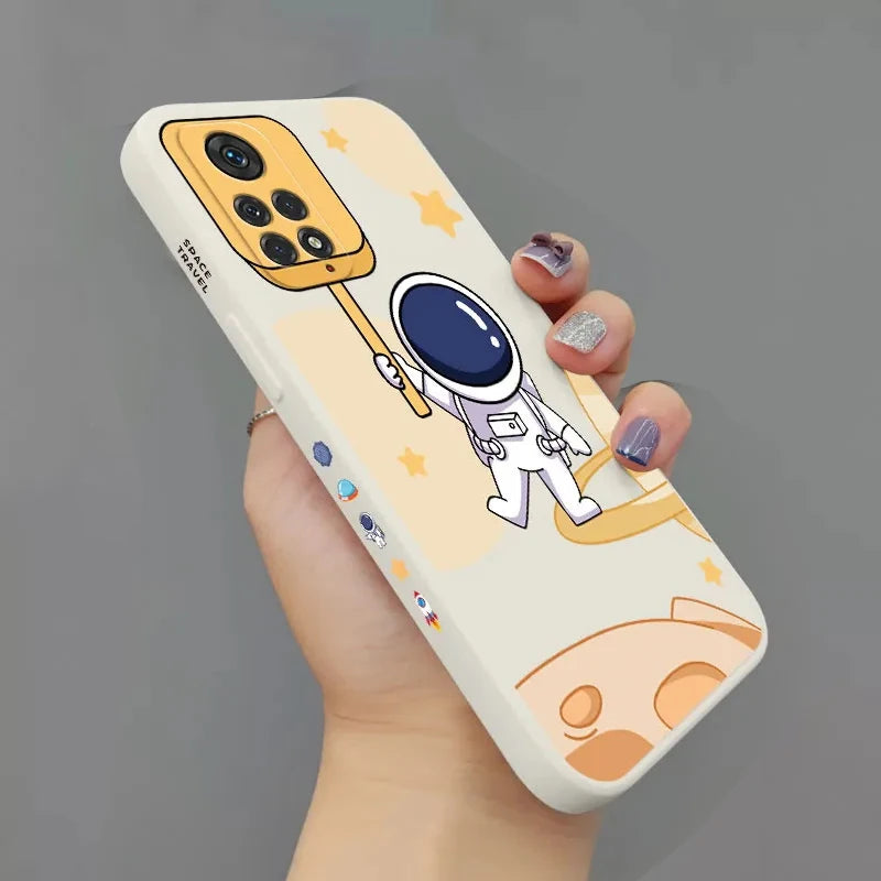 Cartoon Astronaut Case for Redmi Note 13 12 11 Pro Plus 12S 11S
