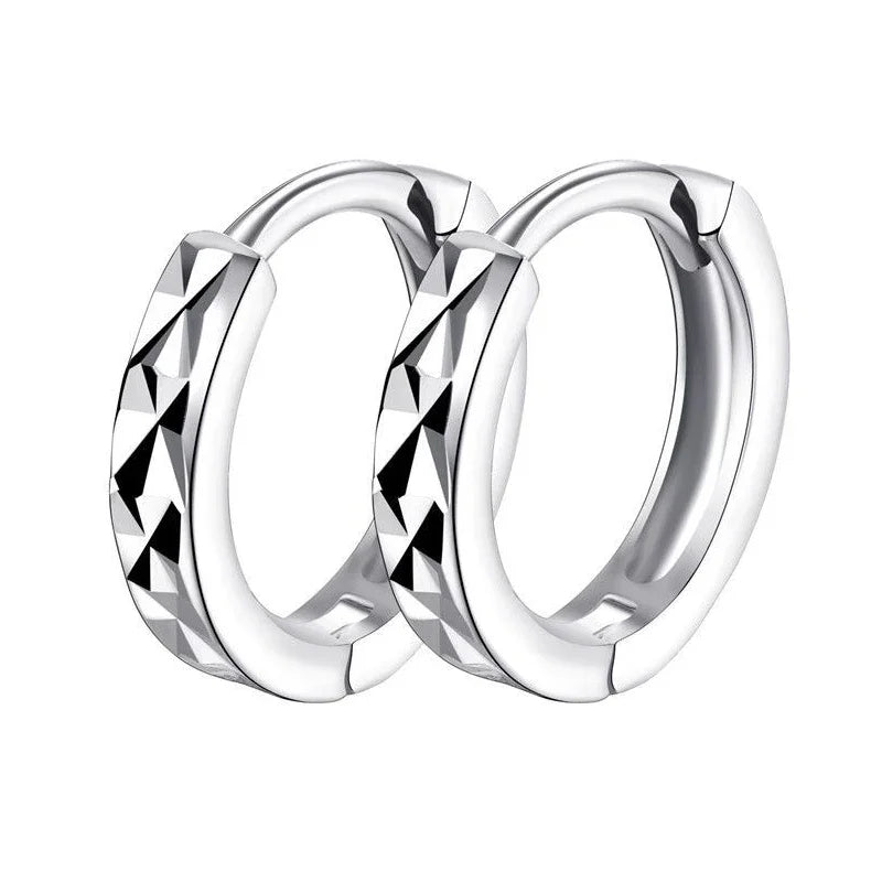 925 Sterling Silver Hoop Earrings Women High Quality Fashion Jewellery Gift