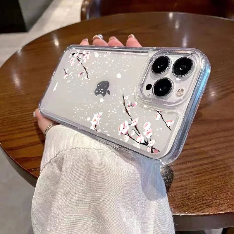 Wildflower Graphic Clear Case for Redmi Note 13 12 Pro Plus 12S 11S 10S