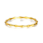 Solid18k Gold Bangles for Women Pulseras Mujer Elegant Never Fade Gold Ladies Bracelets Fashion Bracelet Luxe Fine Jewelry Gift