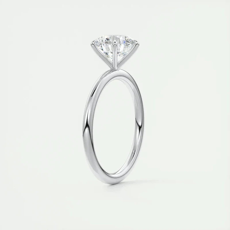 Round D Moissanite 925 Sterling Silver Ring Wedding Engagement Finger Rings