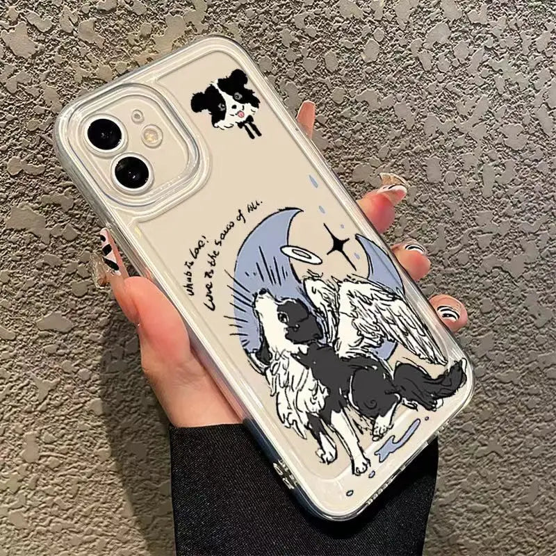 Cute Angel Animals Case for Samsung Galaxy A55 A35 A15 S24 S23 Ultra S22 FE