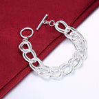 Double Twist Chain Bracelet 925 Sterling Silver Women Wedding Accessories