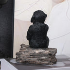 Resin Black Gorilla Sculpture Chimpanzee Statue Home Bookshelf Decor Thinker Figurine