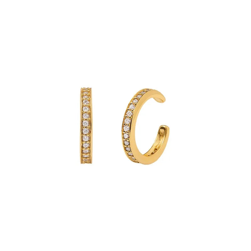 Fashion Stainless Steel Zirconia Chain Small Hoop Earrings Flower Pendant