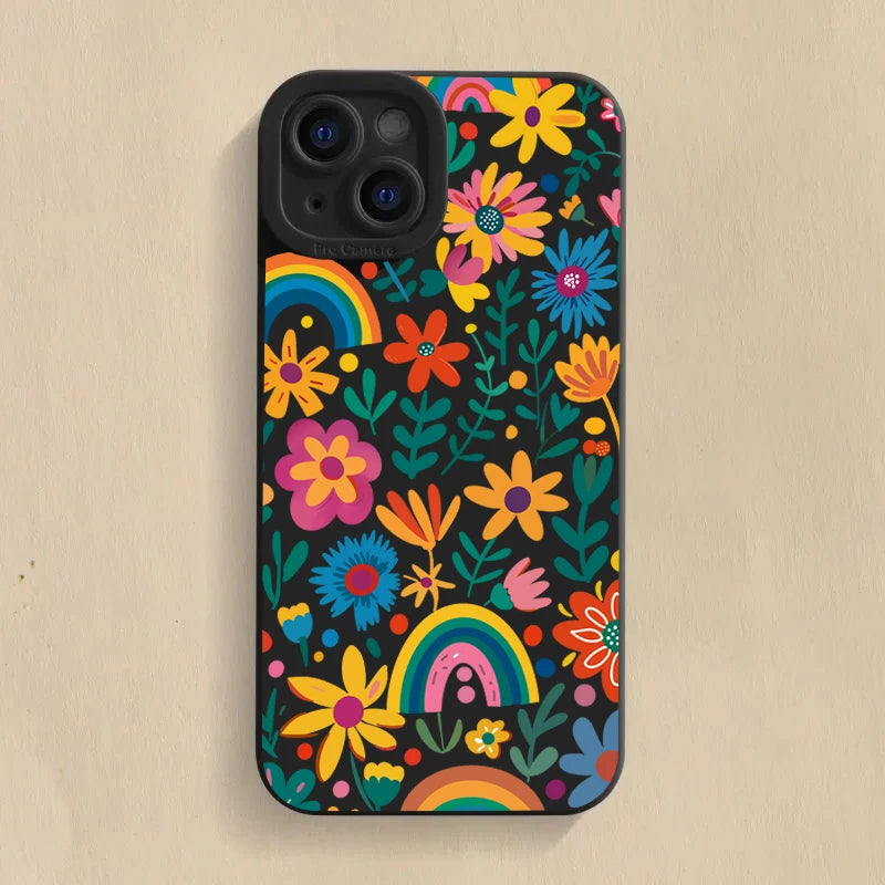 Colourful Flowers Rainbow Case for iPhone 16 15 14 13 12 Pro Max