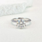 NeeTim 0.5-5ct Moissanite Ring For Women 925 Sterling Silver with White Gold Plated Lab Diamond Engagement Wedding Band Jewelry