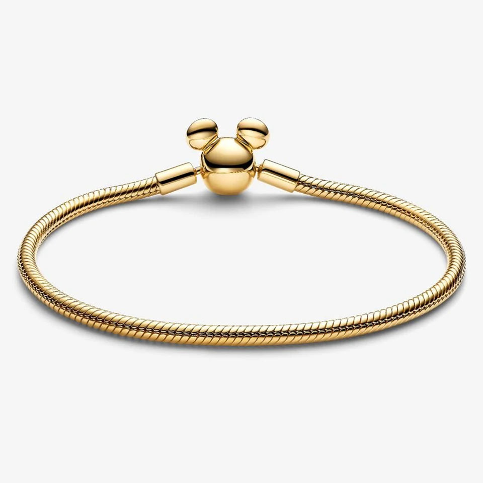 New 925 Silver Sparkling Heart to Heart Double Loop Leather Rope Weaving Bracelet Fashion DIY Charm Exquisite Jewelry Gift