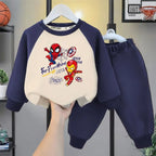 Kids Spiderman Printed O-Neck Hoodie & Pants Two Piece Boys Casual Suit