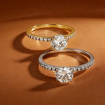14k Gold Filled 2 Carat 8mm Round Moissanite Solitaire Ring GRA Certified