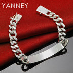 925 Sterling Silver 8-inch Luxury Classic Bracelet Women Wedding Jewellery