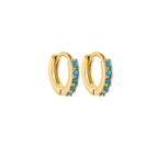 Fashion Crystal Zirconia Small Hoop Earring Geometric Circle Green