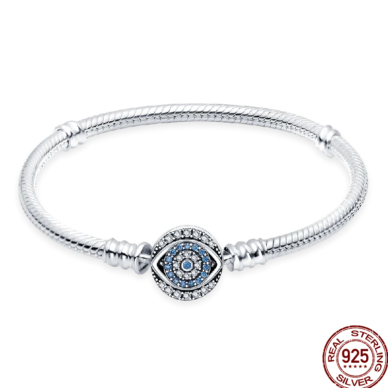 925 Silver 17-20CM Heart Pave Zirconia Original Bracelets Infinity Bracelet Fit DIY Charms Bead Birthday Jewelry Gifts Hot Sale