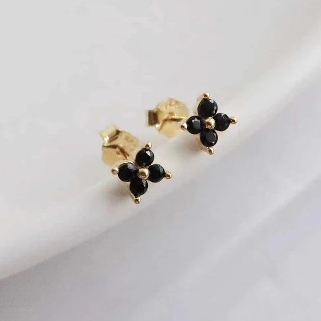 New Design Stainless Steel Zirconia Hoop Earrings Gold Colour Pendant