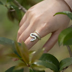 925 Sterling Silver Snake Frosted Adjustable Ring Engagement Jewellery Accessory Wholesale