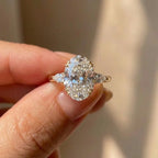 925 Sterling Silver Zirconia Gorgeous Shiny Oval Stone Ring Engagement Wedding Luxury Fine Jewellery