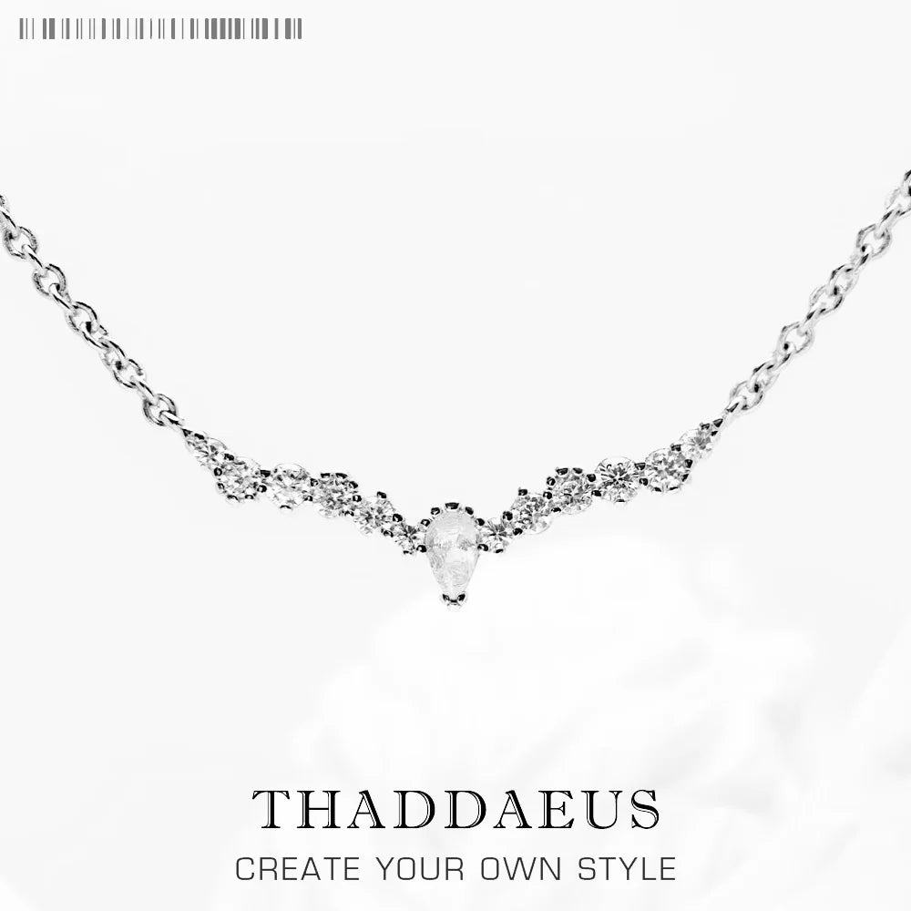 Water Drop Necklace & Earrings Set Ice Crystals 925 Sterling Silver Gift