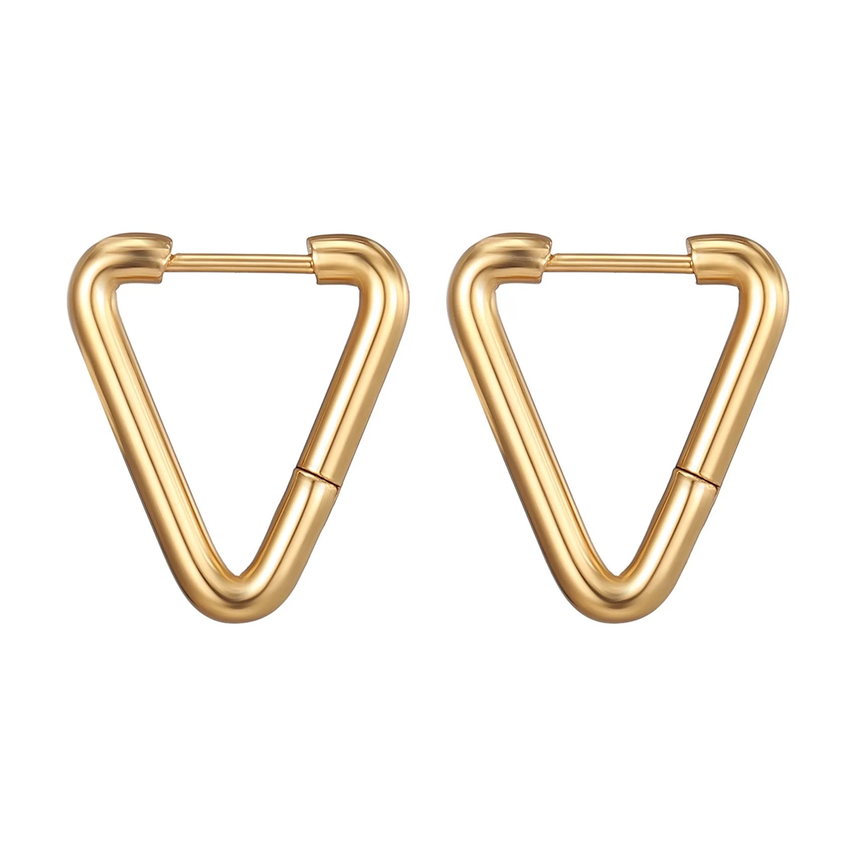 Fashion Minimalist Gold Colour Stainless Steel Heart Earrings Punk