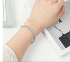 18cm Luxury Crystal Bracelet 925 Sterling Silver Women Engagement Jewellery
